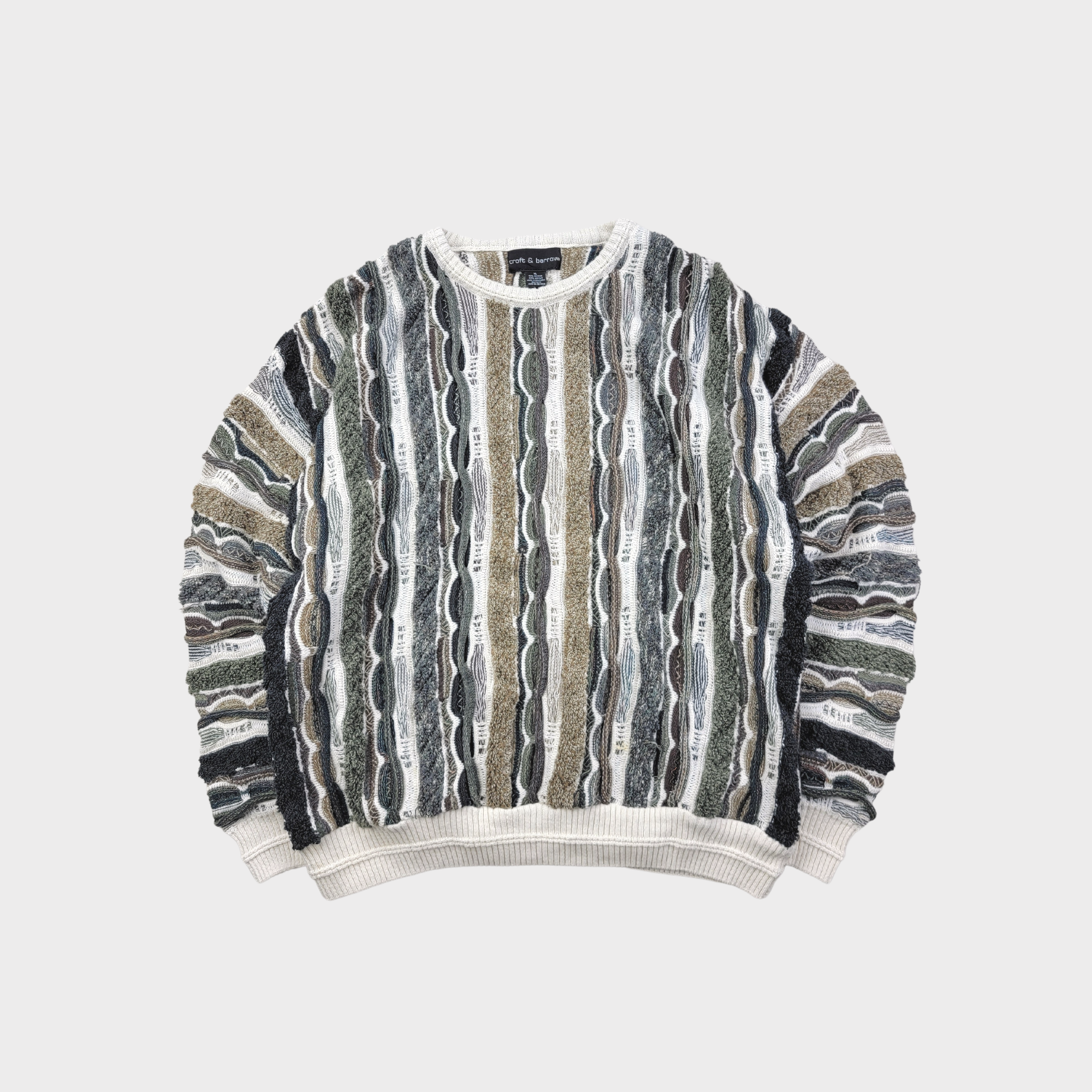 90s 3D Cable Knit Coogi Style Knit Sweater