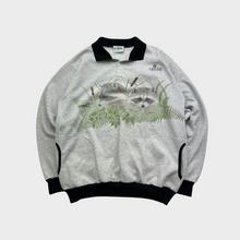 Load image into Gallery viewer, Vintage 90s Cute Racoon Animal Oglebay Zoo Collared Sweatshirt
