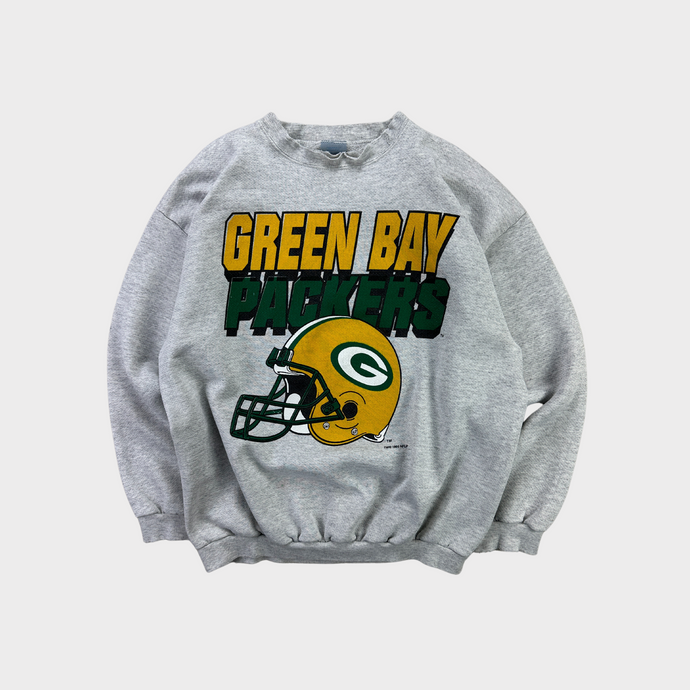 VINTAGE Green Bay Packers Sweatshirt Men Large Green Crew Neck Sweater 80s  90s