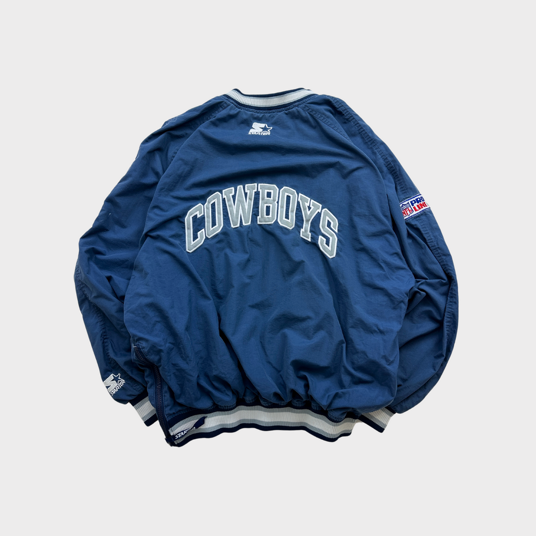 Vintage 90s Dallas Cowboys Starter Embroidered Pullover Windbreaker Jacket