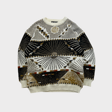 Load image into Gallery viewer, Vintage 90s Alan Stuart 3D Textured Sun and Astrological Pattern  Knit Sweater
