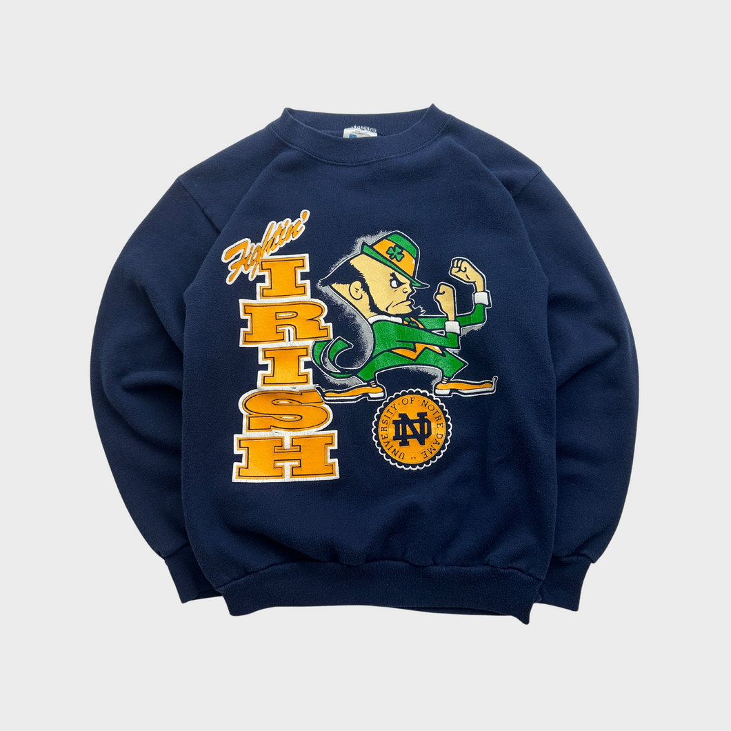 Vintage 90s Fightin' Irish Notre Dame Graphic Crewneck Sweatshirt