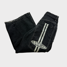 Load image into Gallery viewer, Vintage 90s Jnco Wide Load Faded Black &amp; Glow In the Dark Pocket Jeans
