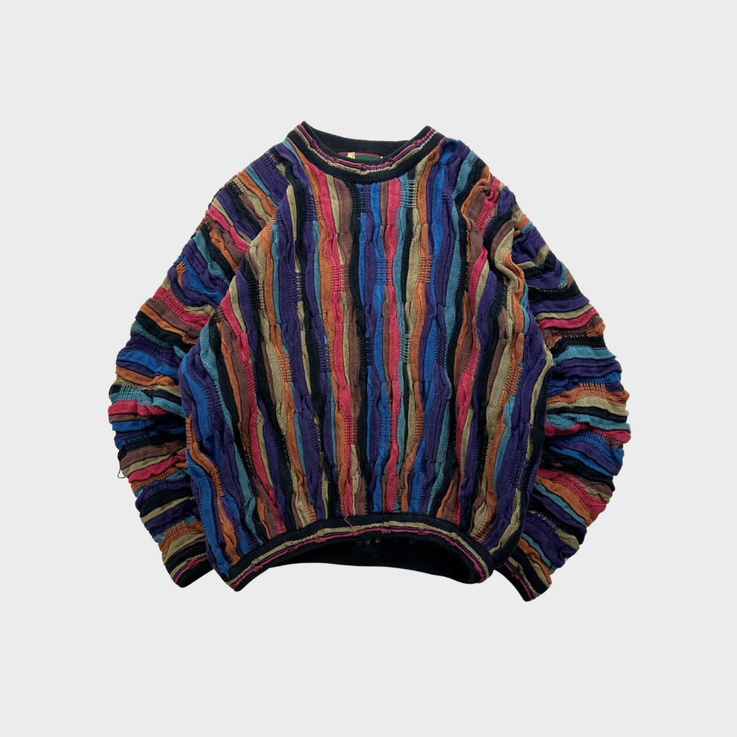 Vintage 90s Tundra 3D Coogi Style Grandpa Knit Sweater