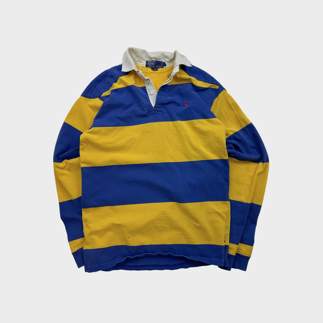 Vintage 90s Polo by Ralph Lauren Rugby Blue / Yellow Long Sleeve Shirt
