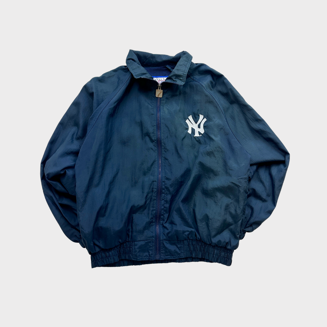 Vintage 90s Embroidered New York Yankees Baseball MLB Logo 7 Windbreaker Sports Jacket