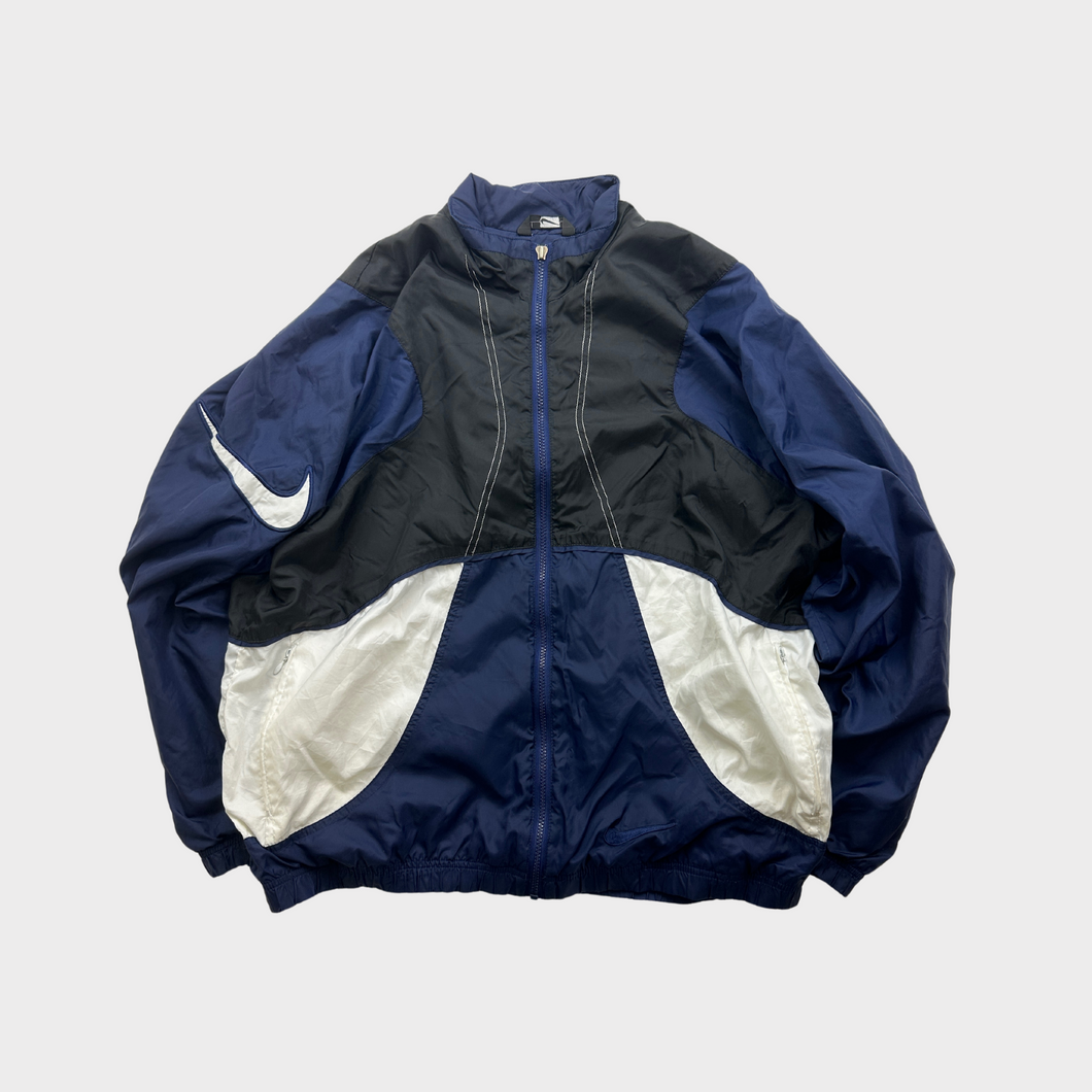 Vintage 90s Nike Embroidered Big Swoosh Color Block Windbreaker Jacket