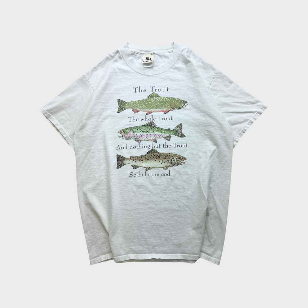Vintage 90s Fishing Humour Graphic T-Shirt