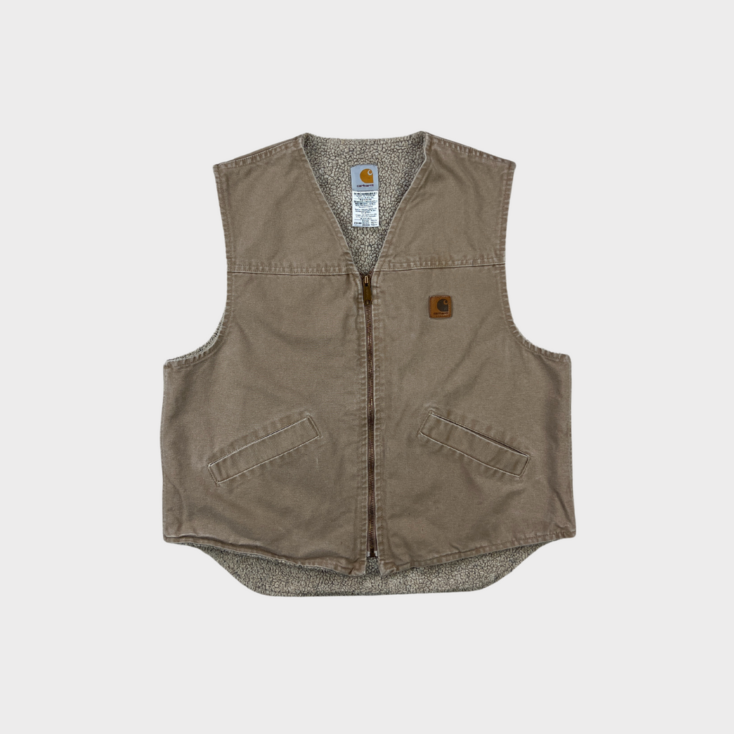 90s Carhartt Sherpa Lined Taupe Vest