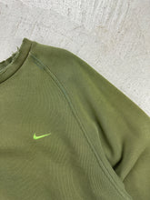 Load image into Gallery viewer, 2000s Nike Olive Green Small Swoosh Crewneck
