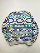 Load image into Gallery viewer, Vintage 90s Aztec Pattern Claiborne Pastel 100% Cotton Knit Sweater
