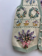 Load image into Gallery viewer, Vintage 90s Hand Knit Coquette Floral Pastel Knit Sweater Vest
