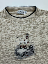 Load image into Gallery viewer, Vintage 90s Light House Coastal Scenic Town Women&#39;s BonWorth Knit Sweater
