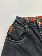 Load image into Gallery viewer, Vintage 90s Jnco Wide Load Faded Black &amp; Glow In the Dark Pocket Jeans
