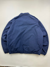 Load image into Gallery viewer, Vintage 90s Polo Ralph Lauren Navy Plaid Lined Canvas Harrington Jacket
