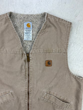 Load image into Gallery viewer, 90s Carhartt Sherpa Lined Taupe Vest
