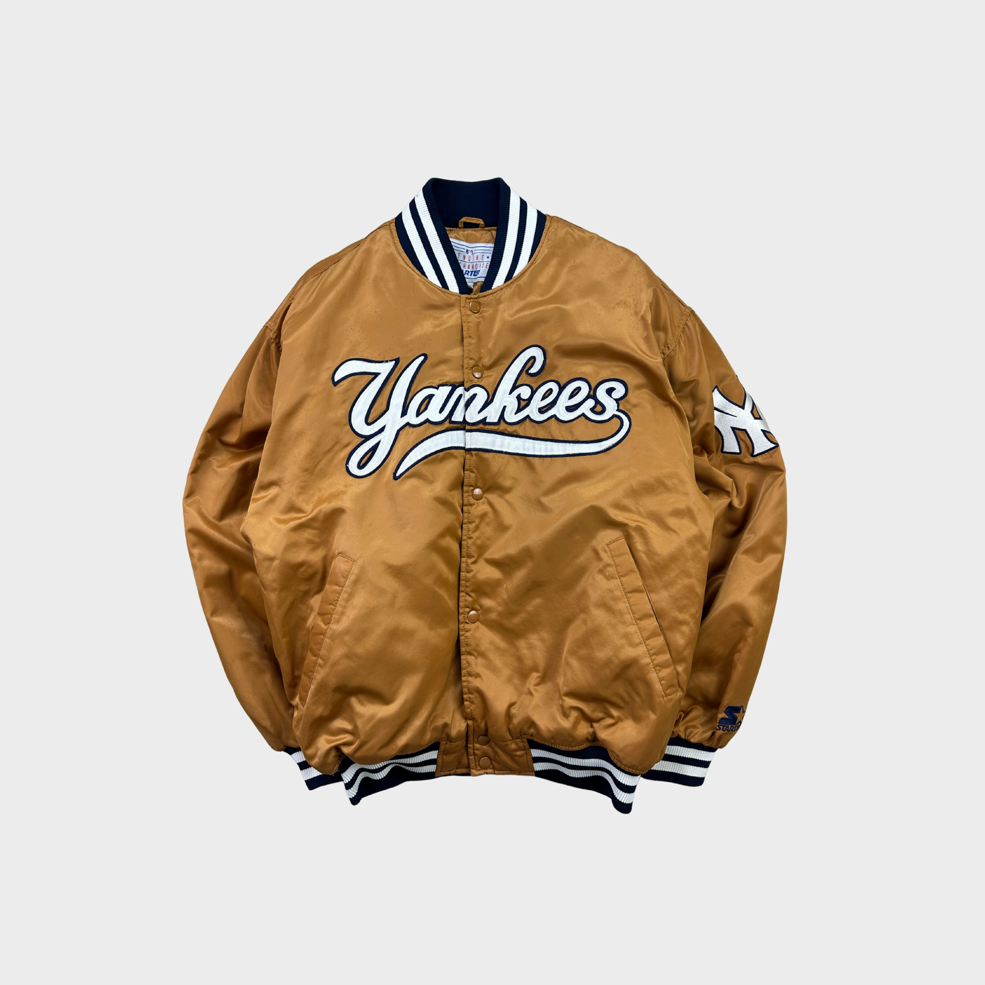 New York Yankees Vintage 90s Starter Satin Bomber Jacket MLB 