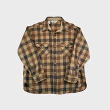 Load image into Gallery viewer, 80s Woolrich Brown Beige Wool-Blend Plaid Shirt (XL)
