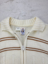 Load image into Gallery viewer, 90s Kennington Cable Knit Full Zip Acrylic Knit Sweater
