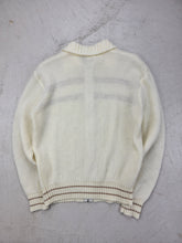 Load image into Gallery viewer, 90s Kennington Cable Knit Full Zip Acrylic Knit Sweater
