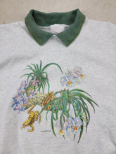 Load image into Gallery viewer, 90s Nature Frog &amp; Flowers Ecosystem Collared Crewneck
