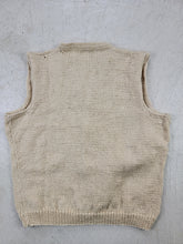 Load image into Gallery viewer, Hand Knit Wool Blend Beige Button Vest
