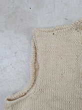 Load image into Gallery viewer, Hand Knit Wool Blend Beige Button Vest
