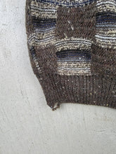 Load image into Gallery viewer, 90s Wool Blend Brown Pattern Knit Sweater by Haggar
