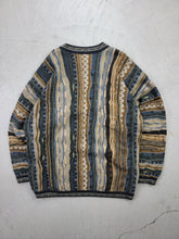 Load image into Gallery viewer, 90s Tundra 3D Tricolour Brown Knit Sweater
