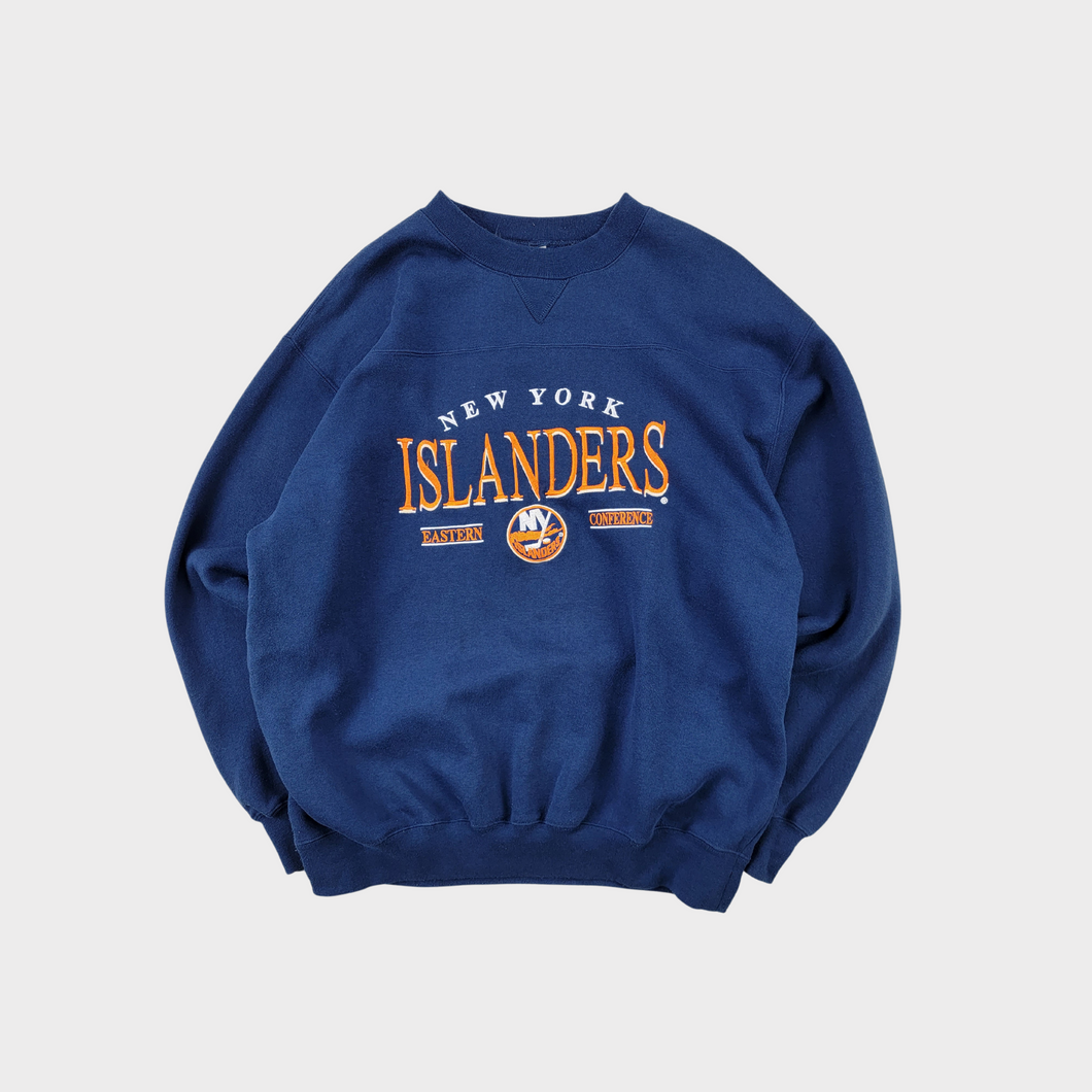 90s New York Islanders Embroidered Crewneck