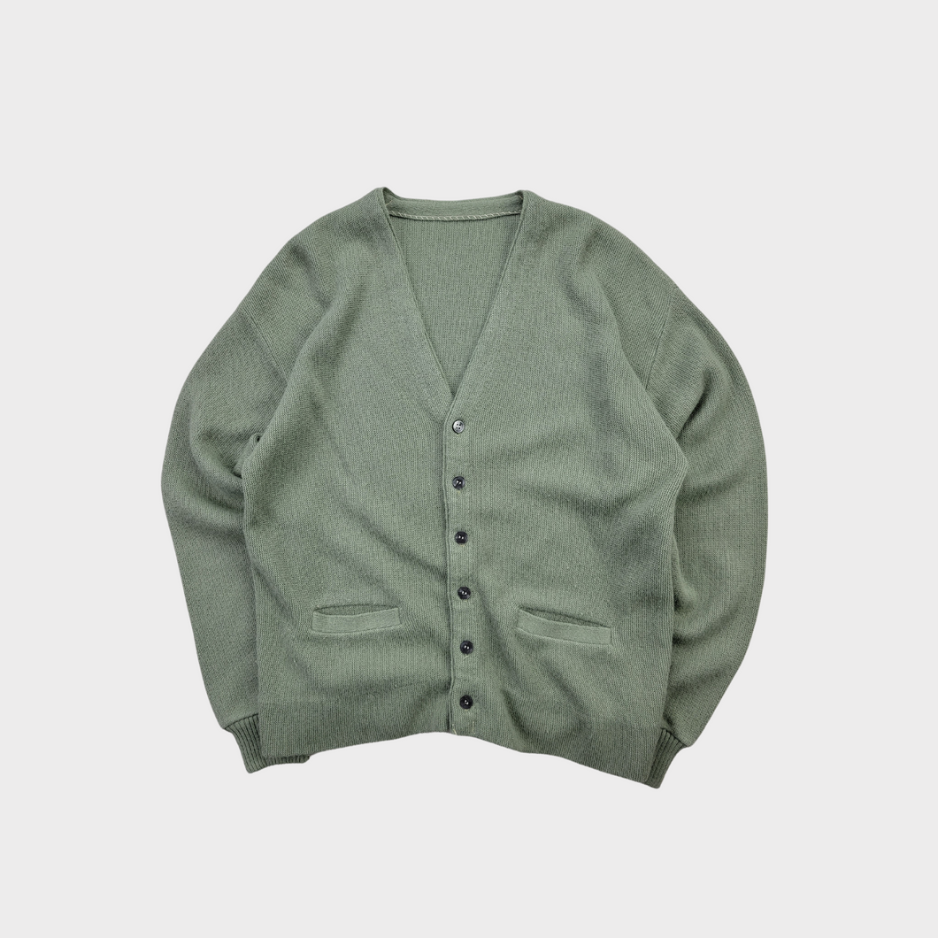 90s Sage Green Acrylic Knit Cardigan