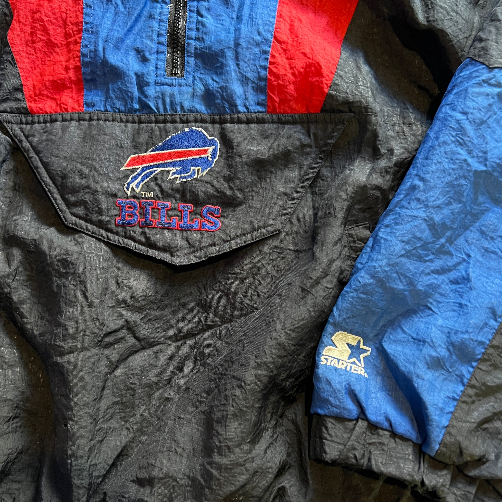 90's Buffalo Bills Starter NFL Heavyweight Pullover Jacket – Rare VNTG