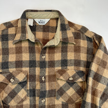 Load image into Gallery viewer, 80s Woolrich Brown Beige Wool-Blend Plaid Shirt (XL)
